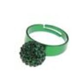 Rhinestones metal ring Green - 2937-29496