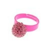Rhinestones metal ring Pink neon - 2937-29501
