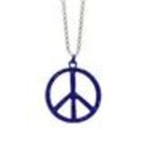 Collier 60 cm, peace and love noir Bleu - 3054-29565