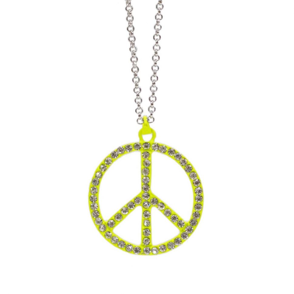 Collier femme, Coeur en strass, XS-2259 Jaune Fluo - 3054-29566