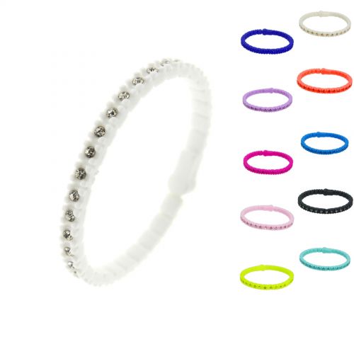 Bracelet silicone strass, 4257 Noir