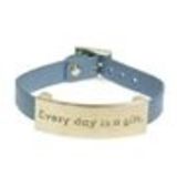Bracelet simiulicuir every day is a gift, 8057 Or-Noir Blue (Golden) - 8059-29828