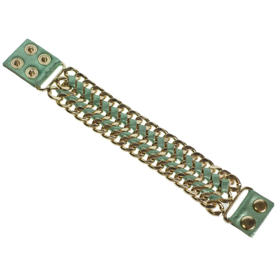 Bracelet similicuir chaines ALARA Vert - 7970-29850
