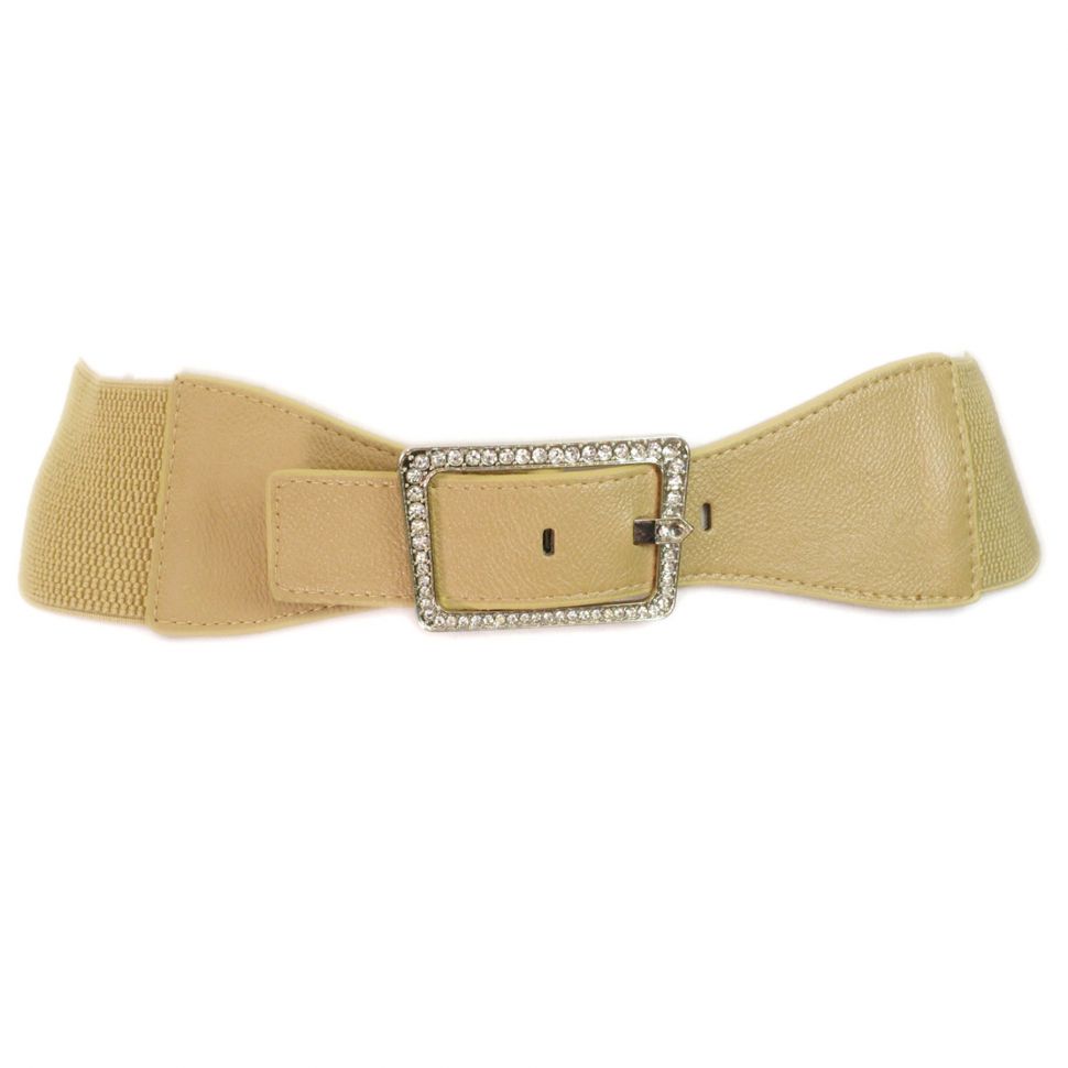 Ceinture élastique large, L3198 Beige Beige - 8597-29903