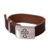 Bracelet en cuir, croix Marron - 2014-29946