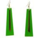 Boucles d'oreilles lamelles coloré, 2062 argent Vert fluo - 2062-30086