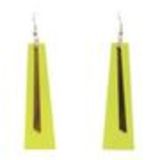 Boucles d'oreilles lamelles coloré, 2062 argent Jaune Fluo - 2062-30091