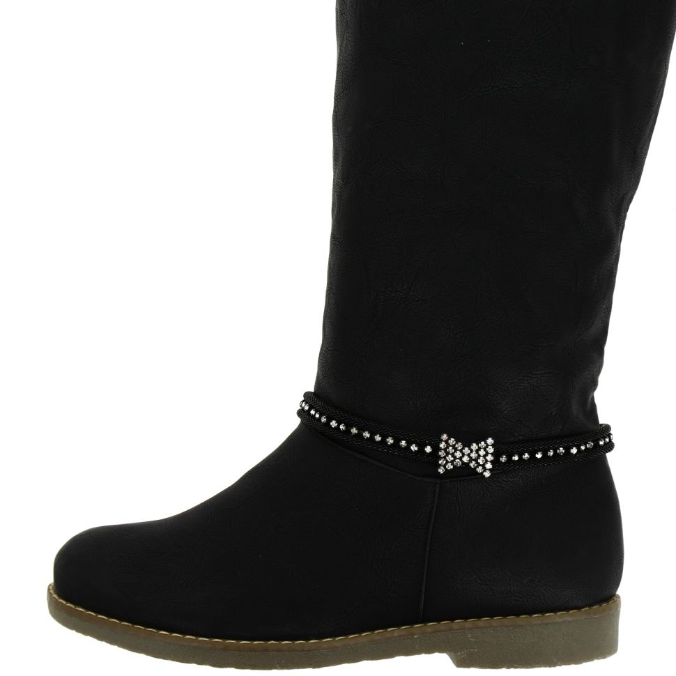 Paire de bijoux de bottes noeud papillon SAFAE Noir - 3886-30162