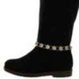 Paire de bijoux de bottes chaines fleur et strass, 2129 Or Golden - 2129-30194