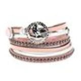 Bracelet double tour cuir peace and love Cassi Rose - 9442-30440