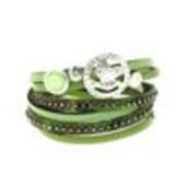 Bracelet double tour cuir peace and love Cassi Vert - 9442-30447