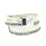 Bracelet double tour cuir peace and love Cassi Blanc - 9442-30454