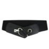 Wide Waist with Silver Buckle Elasticated Woman Belt ELVIRE