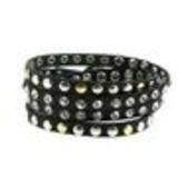 Bracelet wrap clouté strass Yomma Noir - 9838-30788