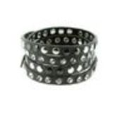 Bracelet wrap clouté strass Yomma Gris foncé - 9838-30798