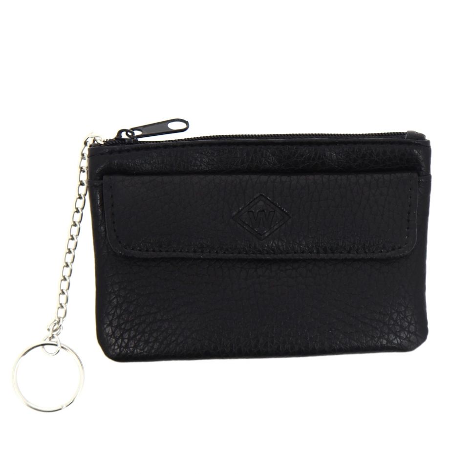 Porte monnaies à zip en cuir KELIANNE Noir - 9840-30830