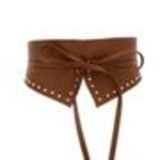 Ceinture large à nouer, 7056 Vert pomme Camel - 9248-30869