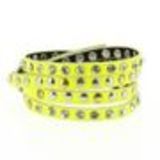 Bracelet wrap clouté strass Yomma Jaune - 9838-30922