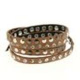 Bracelet wrap clouté strass Yomma Marron - 9838-30927