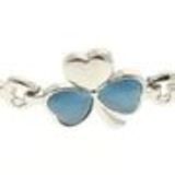 Pearl clover bracelet CELESTINA Silver (Blue) - 9848-31038