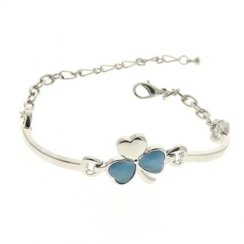 Pearl clover bracelet CELESTINA Silver (Blue) - 9848-31039