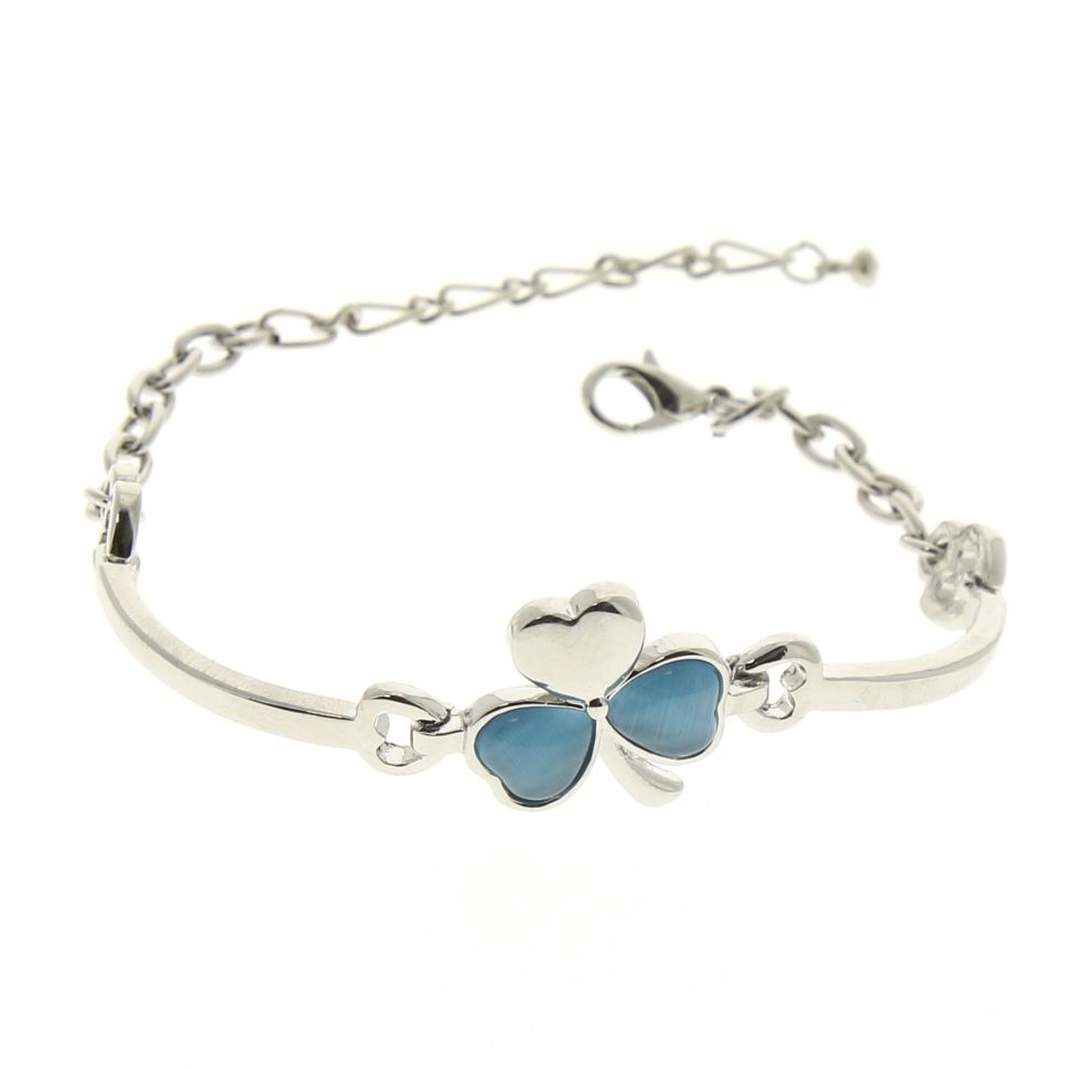 Bracelet trèfles à nacre CELESTINA Argenté (Bleu) - 9848-31039