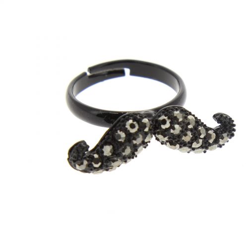 Ring Mustache Rhinestone ILINA