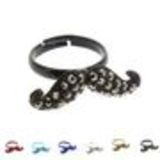 Bague moustache strass Ilina