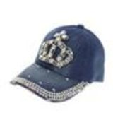 Casquette denim Crown à strass Georgia Bleu denim - 8115-31496