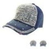 Casquette jeans et strass, 7018 bleu delavé