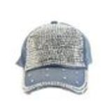 Casquette jeans et strass, 7018 bleu delavé Faded blue - 7019-31511