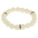 Bracelet extensible en perles de verre, 9028 Noir Blanc cassé - 9029-31722