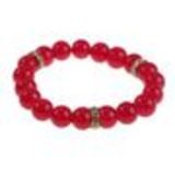 Bracelet extensible en perles de verre, 9028 Noir Rouge - 9029-31727