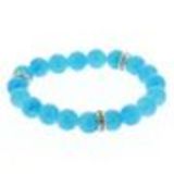 Bracelet extensible en perles de verre, 9028 Noir Bleu azur - 9029-31731