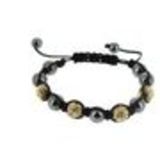 Bracelet Shamballa 4, AOH-16 Noir-Doré - 1416-31733