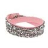 Bracelet double turns 7185 Silver Pink (White) - 7652-31882