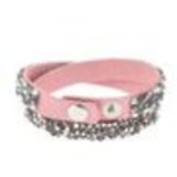 Bracelet double turns 7185 Silver Pink (White) - 7652-31887