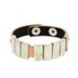 Bracelet similicuir argenté, 7961 Noir Pink nude (Silver) - 7965-31889