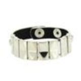 Bracelet similicuir argenté, 7961 Noir White (Silver) - 7965-31892