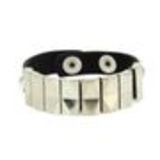 Bracelet similicuir CHERINNE Noir (Argenté) - 7965-31894