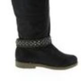 Paire de bijoux de bottes, oeillets et clous, DH010 Noir-Or Black (Black) - 9917-32247