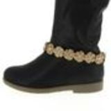 Paire de bijoux de bottes fleurs et strass, 5705 Marron Beige - 5707-32262