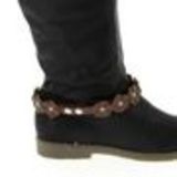 Paire de bijoux de bottes fleurs et strass, 5705 Marron Marron - 5707-32264