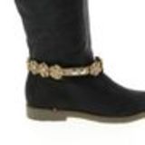 Paire de bijoux de bottes fleurs et strass, 5705 Marron Beige - 5707-32265