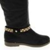 Paire de bijoux de bottes strass, 6110 Marron-Or Black (Brown) - 6111-32388