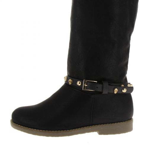 Paire de bijoux de bottes tête de mort, DH004 Taupe-Gris Black (Golden) - 4212-32394