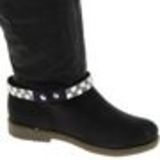 Paire de bijoux de bottes strass, 6110 Marron-Or Bleu-Blanc - 6111-32465