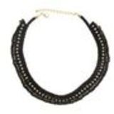 Collier strass et tressé Jema Noir (Doré) - 5148-32489