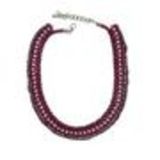 Collier cordons similicuir Fuchsia-Purple - 5148-32490