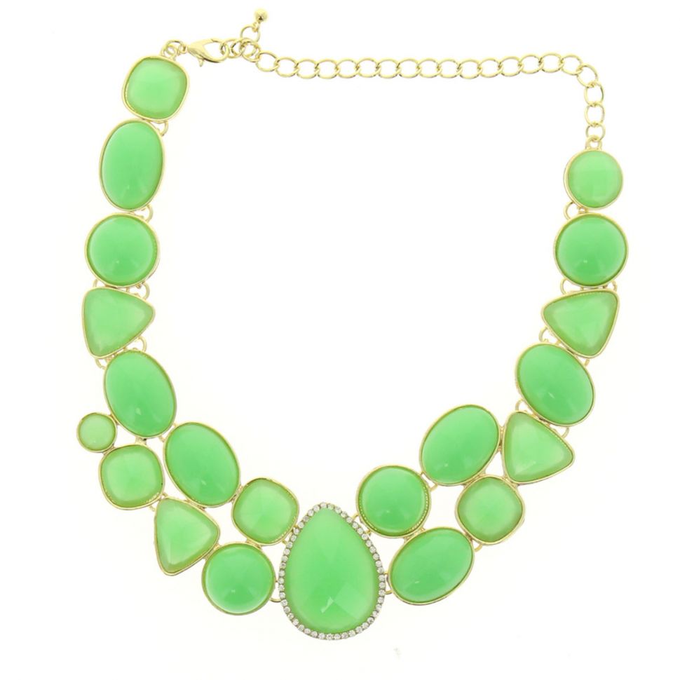 Collier doré strass Naouele Vert - 7487-32514